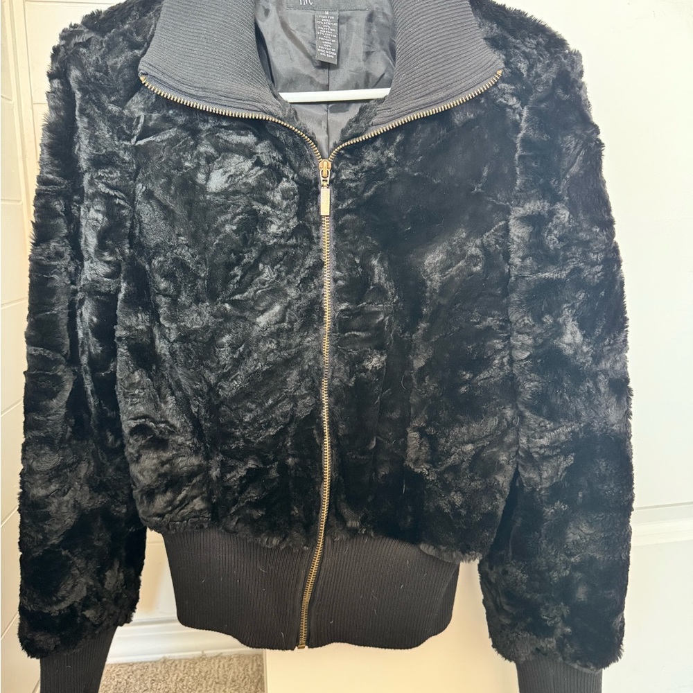 INC International Concepts Charcoal Teddy Jacket